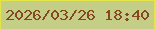 文字の大きさ：1、枠の色：e3e645、背景の色：c5ce87、文字の色：854821 無料ブログパーツのブログ時計
