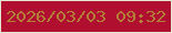 文字の大きさ：5、枠の色：e3e7d4、背景の色：b00f30、文字の色：b37e38 無料ブログパーツのブログ時計