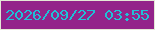 文字の大きさ：2、枠の色：e3e8d6、背景の色：93238a、文字の色：1fc0d7 無料ブログパーツのブログ時計