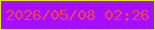 文字の大きさ：1、枠の色：e3ea1d、背景の色：a410ff、文字の色：f4424d 無料ブログパーツのブログ時計