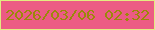 文字の大きさ：4、枠の色：e3eb81、背景の色：ec5b84、文字の色：9c880a 無料ブログパーツのブログ時計