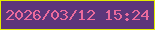 文字の大きさ：2、枠の色：e3ed00、背景の色：5d367a、文字の色：ea6a9d 無料ブログパーツのブログ時計