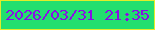 文字の大きさ：4、枠の色：e3ed29、背景の色：23df6f、文字の色：8a0ee6 無料ブログパーツのブログ時計