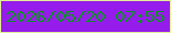 文字の大きさ：3、枠の色：e3ee96、背景の色：951ceb、文字の色：0b9326 無料ブログパーツのブログ時計