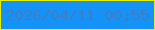 文字の大きさ：5、枠の色：e3ef08、背景の色：1492f5、文字の色：3f7dc6 無料ブログパーツのブログ時計