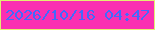 文字の大きさ：3、枠の色：e3ef72、背景の色：fa2fb2、文字の色：426afc 無料ブログパーツのブログ時計