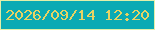 文字の大きさ：5、枠の色：e3efaa、背景の色：0baab4、文字の色：e8d364 無料ブログパーツのブログ時計