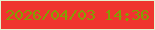 文字の大きさ：5、枠の色：e3f2cf、背景の色：ef352e、文字の色：839e02 無料ブログパーツのブログ時計