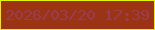 文字の大きさ：2、枠の色：e3f305、背景の色：9a3415、文字の色：9c3c54 無料ブログパーツのブログ時計