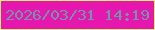 文字の大きさ：1、枠の色：e3f46b、背景の色：e617ae、文字の色：7793a7 無料ブログパーツのブログ時計