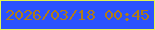 文字の大きさ：1、枠の色：e3f650、背景の色：2b52fe、文字の色：b07c16 無料ブログパーツのブログ時計