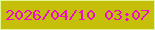文字の大きさ：3、枠の色：e3f794、背景の色：c6bf0a、文字の色：eb0dc8 無料ブログパーツのブログ時計
