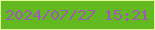 文字の大きさ：1、枠の色：e3f898、背景の色：62ba20、文字の色：9f58b4 無料ブログパーツのブログ時計