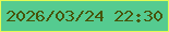 文字の大きさ：3、枠の色：e3fa55、背景の色：55cb90、文字の色：475409 無料ブログパーツのブログ時計