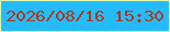 文字の大きさ：4、枠の色：e3fcaa、背景の色：25bcff、文字の色：b13713 無料ブログパーツのブログ時計