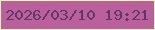 文字の大きさ：2、枠の色：e3fcaf、背景の色：bc609d、文字の色：5c3c66 無料ブログパーツのブログ時計