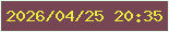 文字の大きさ：3、枠の色：e3fde6、背景の色：764655、文字の色：e7ed40 無料ブログパーツのブログ時計