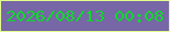 文字の大きさ：5、枠の色：e3ff8c、背景の色：7767a6、文字の色：0fd92a 無料ブログパーツのブログ時計