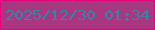 文字の大きさ：4、枠の色：e4017f、背景の色：a83780、文字の色：2d89a7 無料ブログパーツのブログ時計