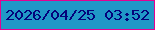 文字の大きさ：4、枠の色：e40191、背景の色：2098c7、文字の色：04037b 無料ブログパーツのブログ時計