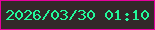 文字の大きさ：4、枠の色：e4019d、背景の色：322829、文字の色：22fa9b 無料ブログパーツのブログ時計