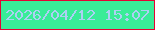 文字の大きさ：2、枠の色：e40234、背景の色：39ec98、文字の色：add0f3 無料ブログパーツのブログ時計