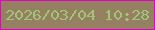 文字の大きさ：5、枠の色：e402c9、背景の色：958062、文字の色：a0c479 無料ブログパーツのブログ時計