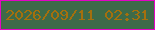 文字の大きさ：2、枠の色：e403c5、背景の色：3e6a49、文字の色：a56f0d 無料ブログパーツのブログ時計