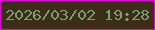 文字の大きさ：2、枠の色：e403de、背景の色：3e2d16、文字の色：779f78 無料ブログパーツのブログ時計