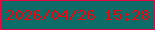 文字の大きさ：3、枠の色：e40442、背景の色：0e6c68、文字の色：e4070f 無料ブログパーツのブログ時計