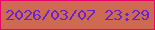 文字の大きさ：4、枠の色：e40669、背景の色：ce6a52、文字の色：6922cf 無料ブログパーツのブログ時計