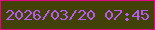 文字の大きさ：3、枠の色：e40682、背景の色：424107、文字の色：b45cec 無料ブログパーツのブログ時計
