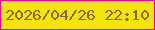 文字の大きさ：3、枠の色：e4079c、背景の色：f5e407、文字の色：816743 無料ブログパーツのブログ時計