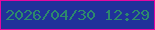 文字の大きさ：1、枠の色：e408a0、背景の色：20319a、文字の色：2d896c 無料ブログパーツのブログ時計