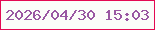 文字の大きさ：1、枠の色：e40952、背景の色：fbfcf9、文字の色：9957a2 無料ブログパーツのブログ時計