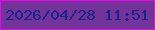 文字の大きさ：4、枠の色：e409eb、背景の色：73349a、文字の色：19238f 無料ブログパーツのブログ時計
