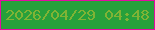 文字の大きさ：5、枠の色：e40ba2、背景の色：27a03b、文字の色：80b335 無料ブログパーツのブログ時計