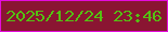 文字の大きさ：1、枠の色：e40cdd、背景の色：8a1532、文字の色：54c112 無料ブログパーツのブログ時計