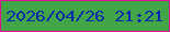 文字の大きさ：5、枠の色：e40d95、背景の色：42a548、文字の色：0029ab 無料ブログパーツのブログ時計