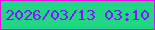文字の大きさ：5、枠の色：e40de2、背景の色：21d786、文字の色：7d16fb 無料ブログパーツのブログ時計