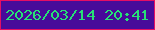 文字の大きさ：5、枠の色：e40e64、背景の色：470b9a、文字の色：27e276 無料ブログパーツのブログ時計