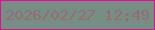 文字の大きさ：4、枠の色：e40e95、背景の色：758f85、文字の色：9a6872 無料ブログパーツのブログ時計