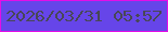 文字の大きさ：1、枠の色：e40ee7、背景の色：6645e9、文字の色：484756 無料ブログパーツのブログ時計