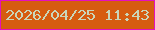 文字の大きさ：3、枠の色：e410bd、背景の色：d65c10、文字の色：cad6b9 無料ブログパーツのブログ時計