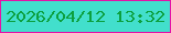 文字の大きさ：2、枠の色：e412a7、背景の色：42dfcc、文字の色：0ca03f 無料ブログパーツのブログ時計