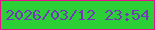 文字の大きさ：1、枠の色：e4158b、背景の色：2ccf36、文字の色：7237ba 無料ブログパーツのブログ時計