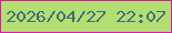 文字の大きさ：2、枠の色：e415b1、背景の色：b3df72、文字の色：446c75 無料ブログパーツのブログ時計