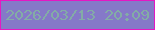 文字の大きさ：2、枠の色：e418c3、背景の色：8579c8、文字の色：83aca6 無料ブログパーツのブログ時計