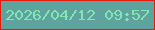 文字の大きさ：1、枠の色：e41a0c、背景の色：5ea39d、文字の色：84e7b3 無料ブログパーツのブログ時計