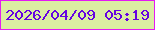 文字の大きさ：1、枠の色：e41af3、背景の色：dbeea2、文字の色：6503e1 無料ブログパーツのブログ時計